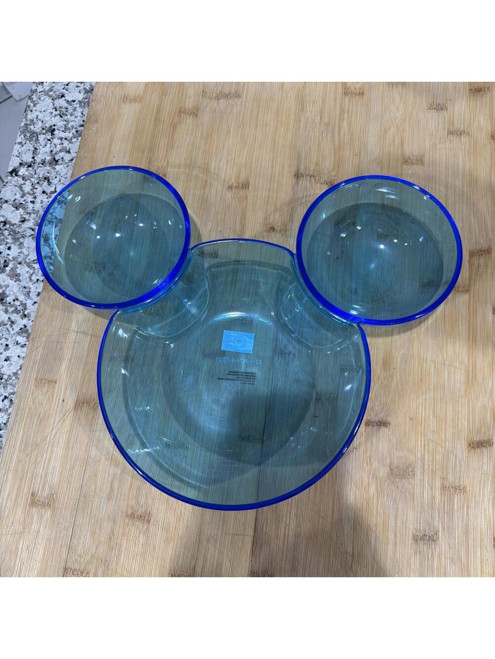 New NWT Mickey Mouse Ears Chip & Dip Blue Plastic Disney Parks Exclusive *